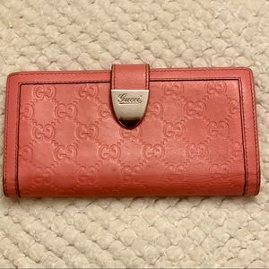 Authentic Guccissima Pink Leather Monogram Wallet
